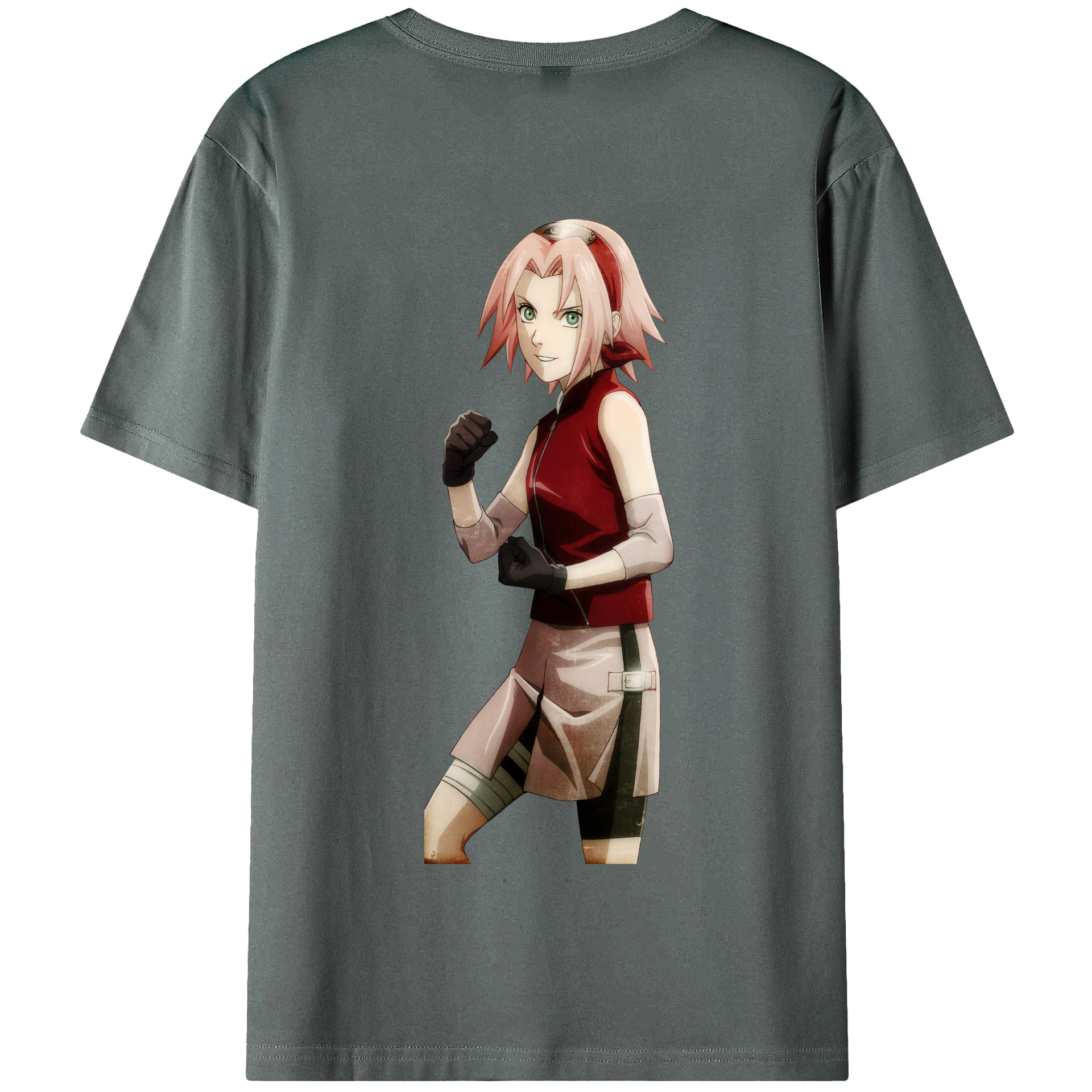 （画像用） NARUTO -ナルト- 春野サクラ Haruno Sakura 綿100％半袖Tシャツ（背面プリント）